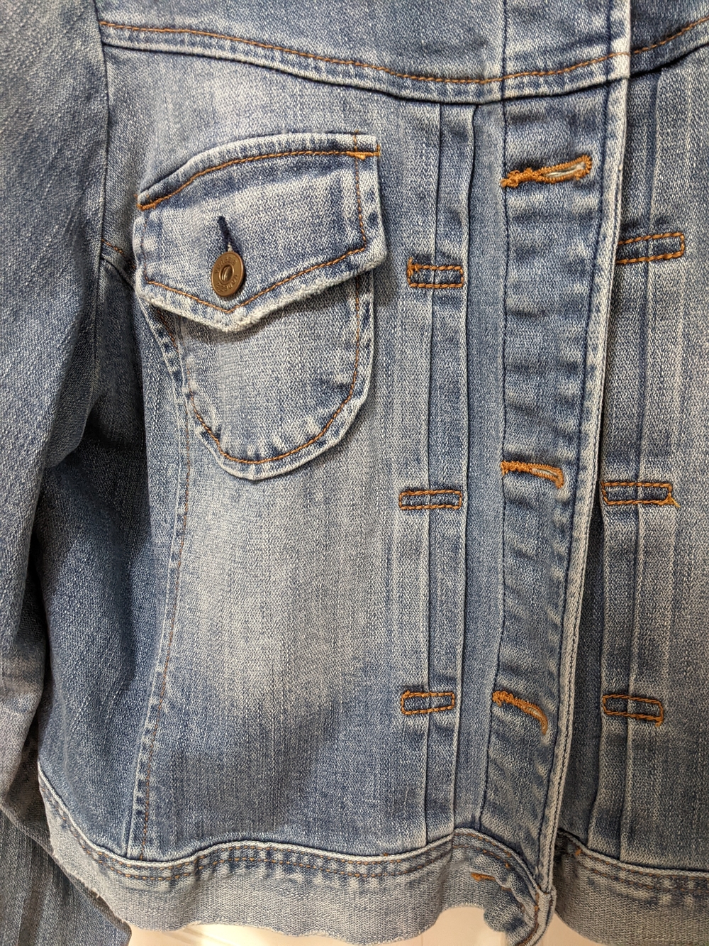 Women's Venezia Light Blue Denim Jacket with Chest Flap Pocket